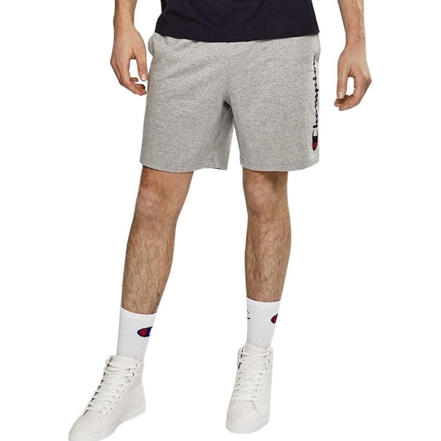 Men Champion Shorts | Champion Script Jersey Short - Oxford Heather