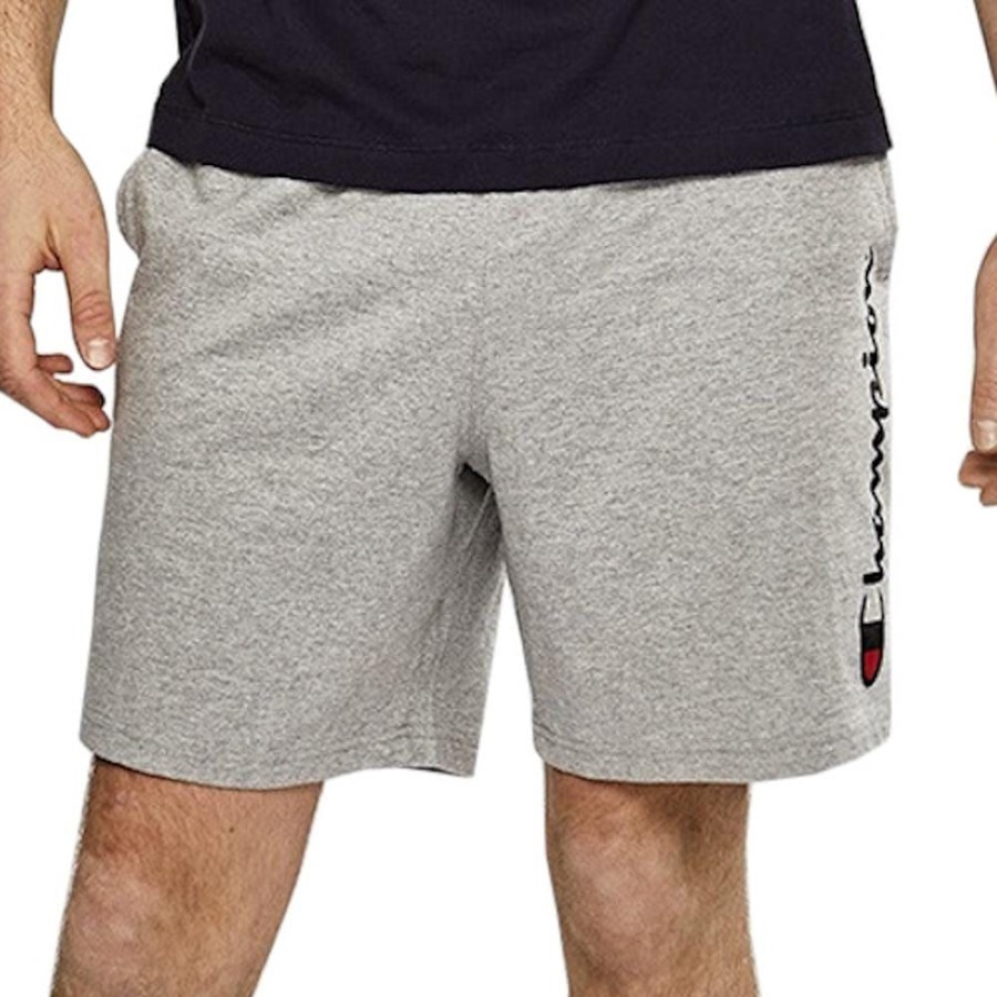 Men Champion Shorts | Champion Script Jersey Short - Oxford Heather