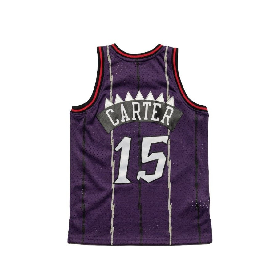 Kids Mitchell u0026 Ness Kids | Mitchell & Ness Youth Swingman Jersey Toronto Raptors Vince Carter 98/99 Road - Purple