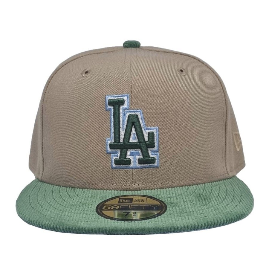 Men New Era Mlb Hats | New Era 59Fifty Oasis Fitted Cap Los Angeles Dodgers - Camel / Cilantro Green / White