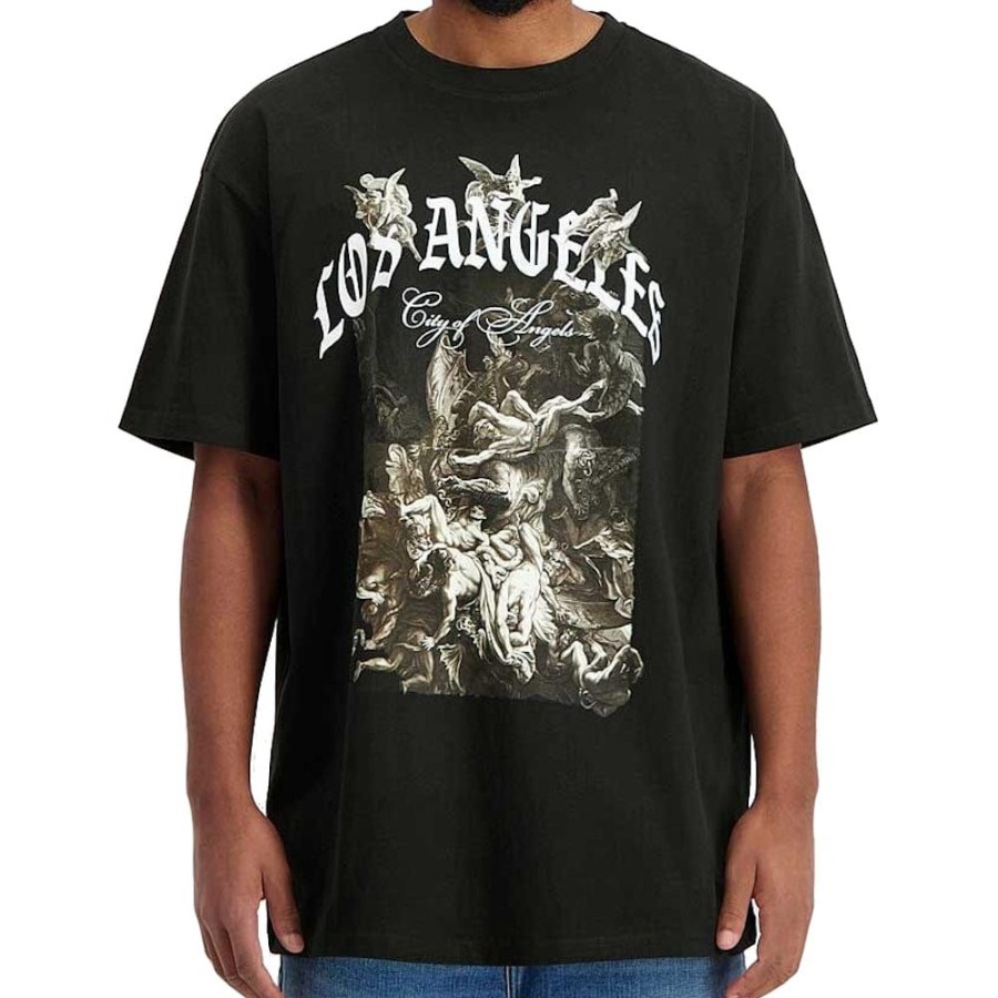 Men Mister Tee Tees | Mister Tee City Of Angels Oversize Tee - Black