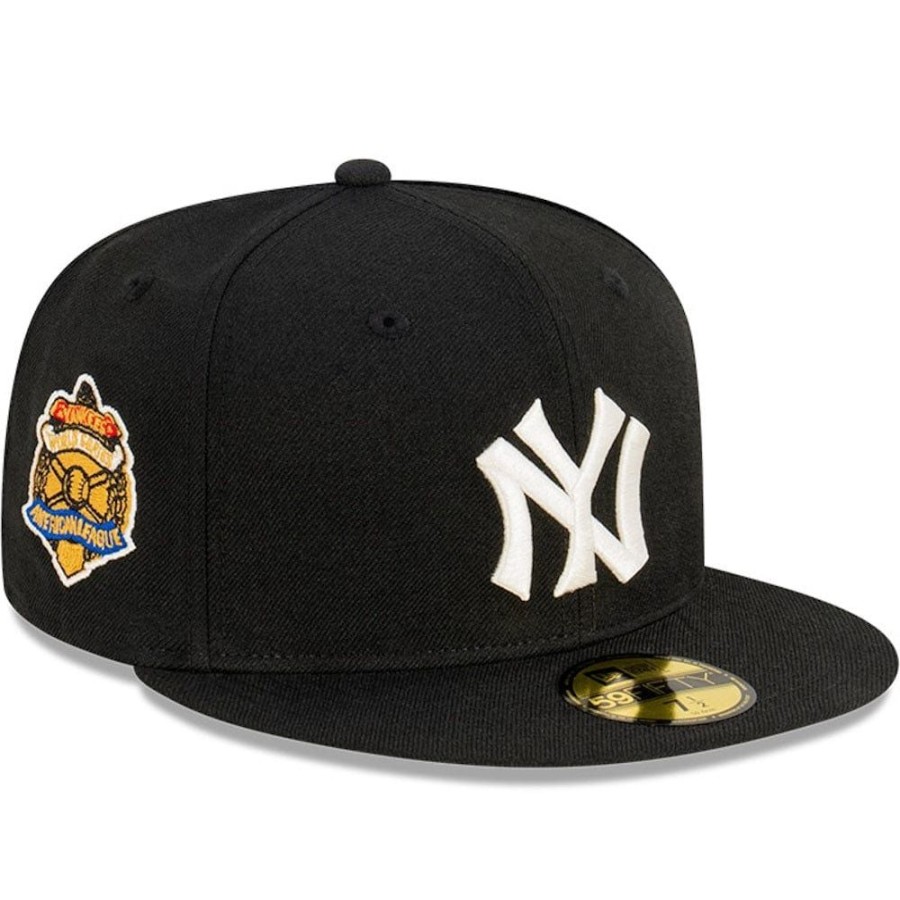 Men New Era Fitted | New Era 59Fifty Archive Patch Fitted Cap New York Yankees - Black / White