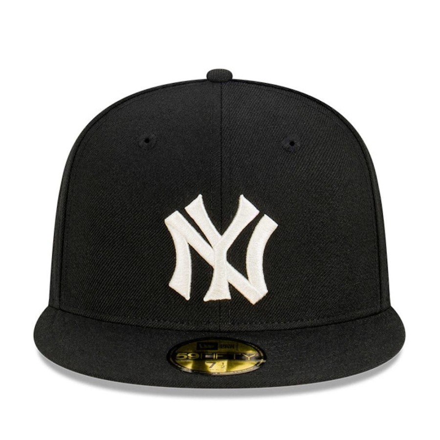 Men New Era Fitted | New Era 59Fifty Archive Patch Fitted Cap New York Yankees - Black / White