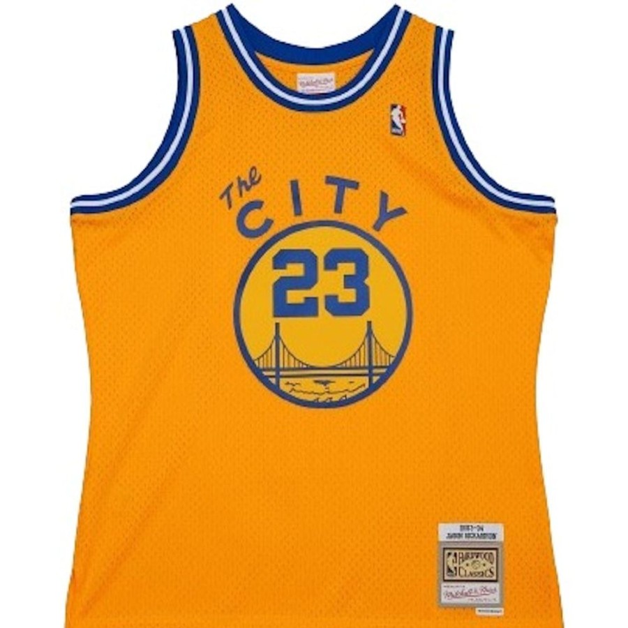 Men Mitchell u0026 Ness Plus Size | Mitchell & Ness Swingman Jersey Golden State Warriors Jason Richardson Road 03/04 - Yellow