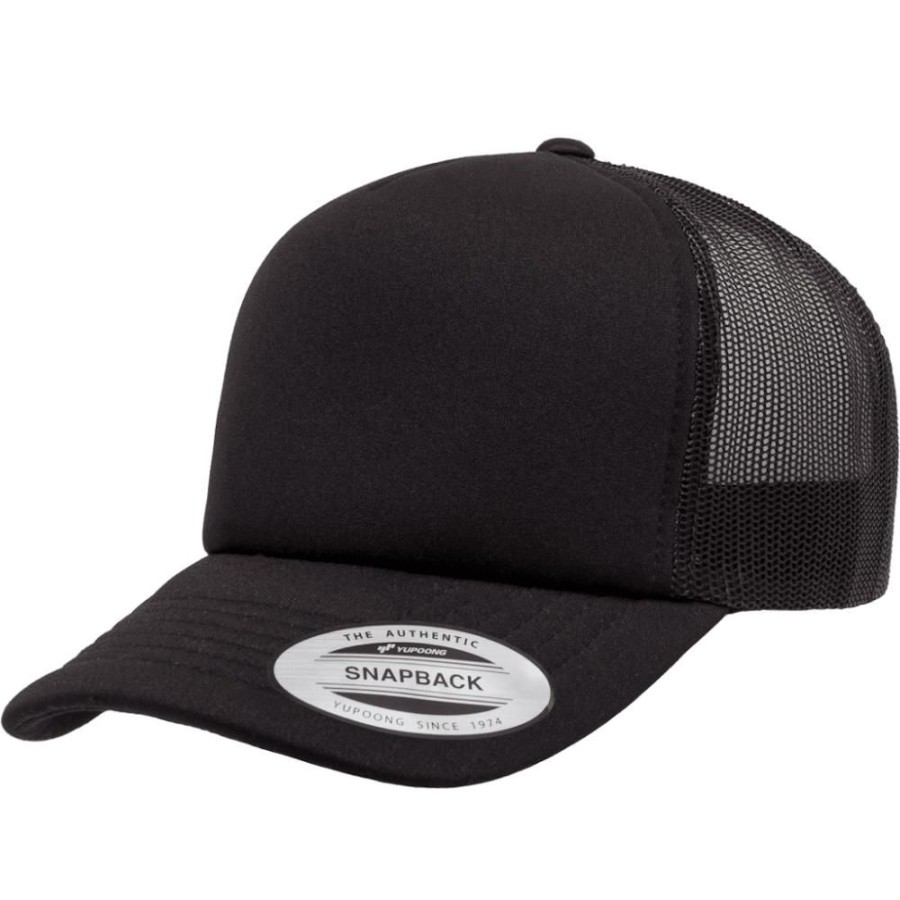 Men Flexfit Trucker | Flexfit Hi Crown Trucker Snapback - Black