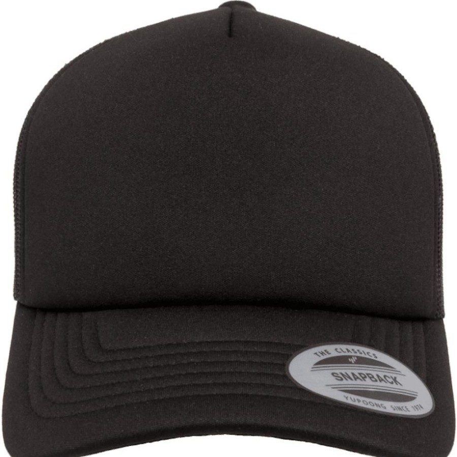 Men Flexfit Trucker | Flexfit Hi Crown Trucker Snapback - Black