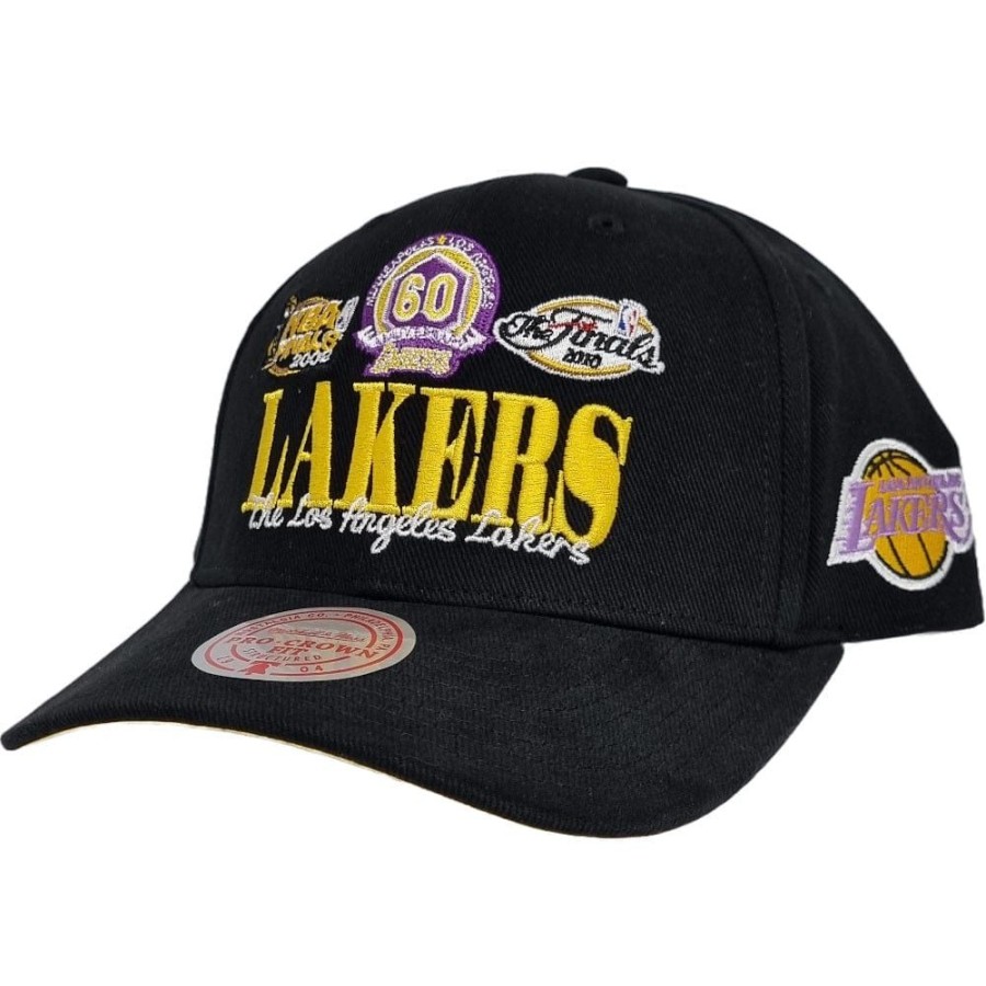 Men Mitchell u0026 Ness Snapback | Mitchell & Ness Reframe Pro Crown Snapback Los Angeles Lakers - Black / Yellow