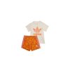 Kids Adidas Kids | Adidas Infants Summer Aop Short Tee Set - Wonder White / Orange / Pink