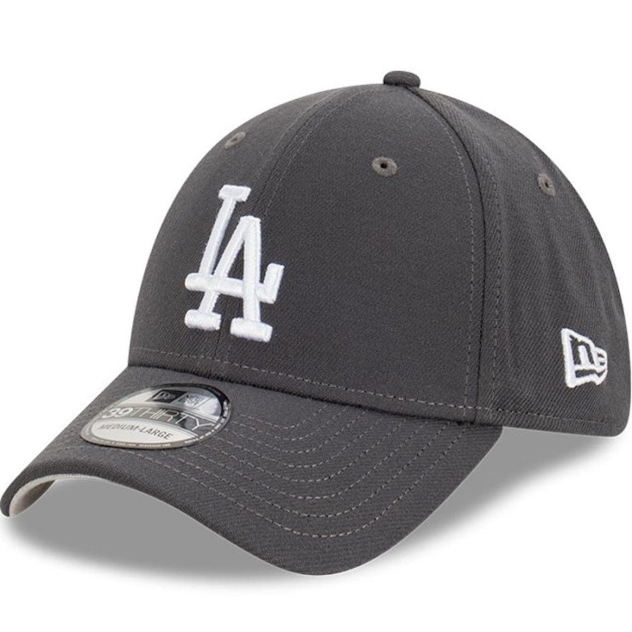 Men New Era Mlb Hats | New Era 39Thirty Fitted Cap Los Angeles Dodgers - Graphite / White