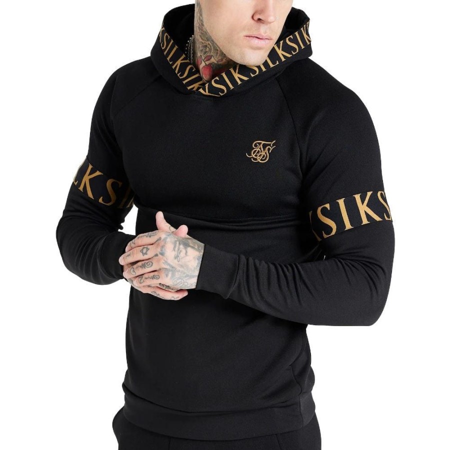 Men SikSilk Hoodies & Sweats | Siksilk Dynamic Overhead Hoodie - Black