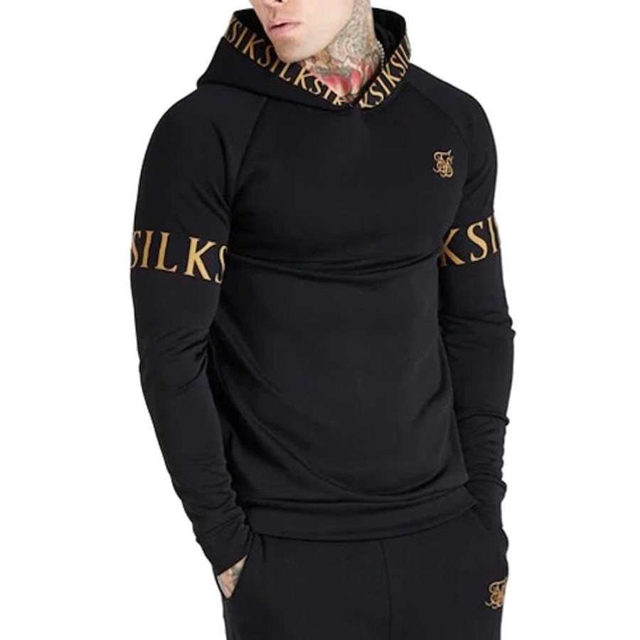 Men SikSilk Hoodies & Sweats | Siksilk Dynamic Overhead Hoodie - Black