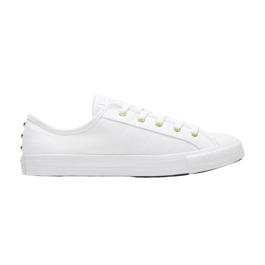 Women Converse Converse | Converse Womens Dainty Star Studded - White / Gold