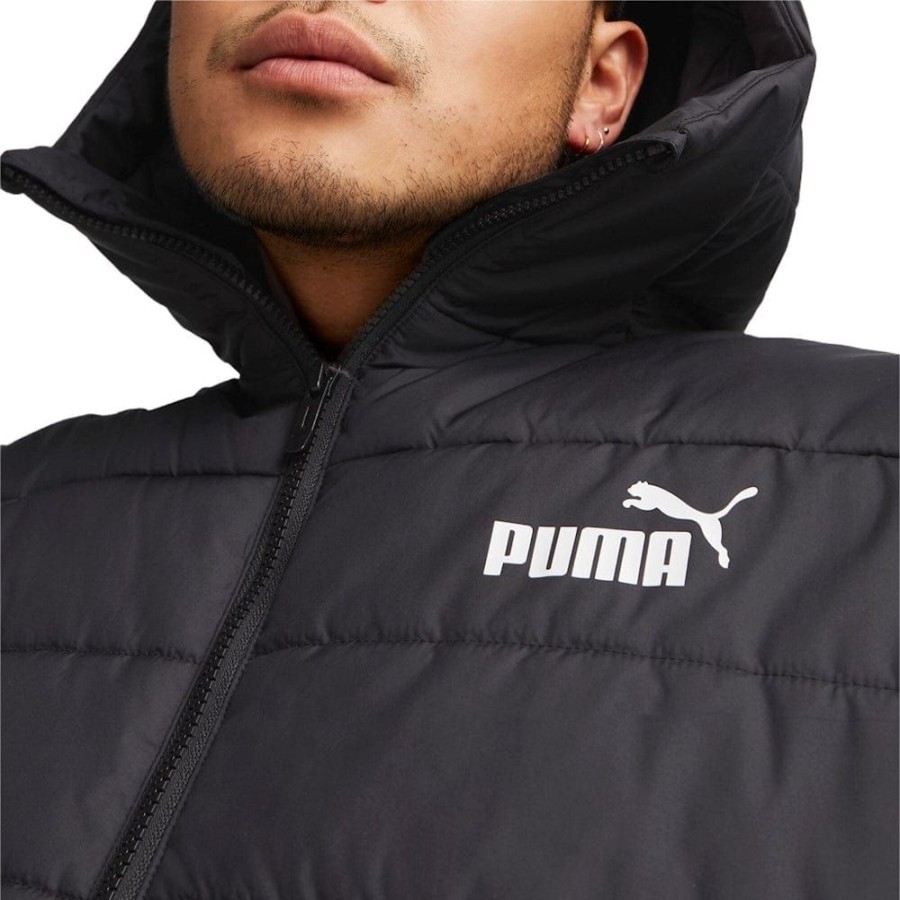 Men Puma Plus Size | Puma Ess Hooded Padded Jacket - Black