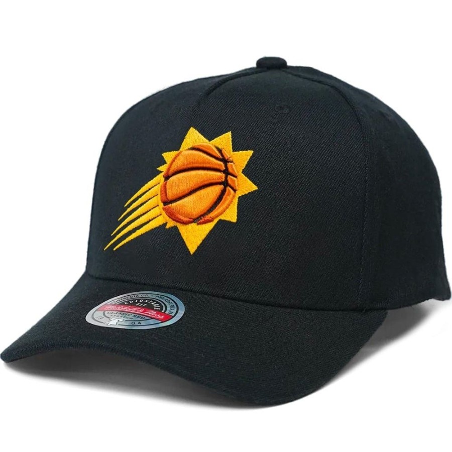 Men Mitchell u0026 Ness Nba Hats | Mitchell & Ness Team Colour Logo Classic Redline Stretch Snapback Phoenix Suns - Black