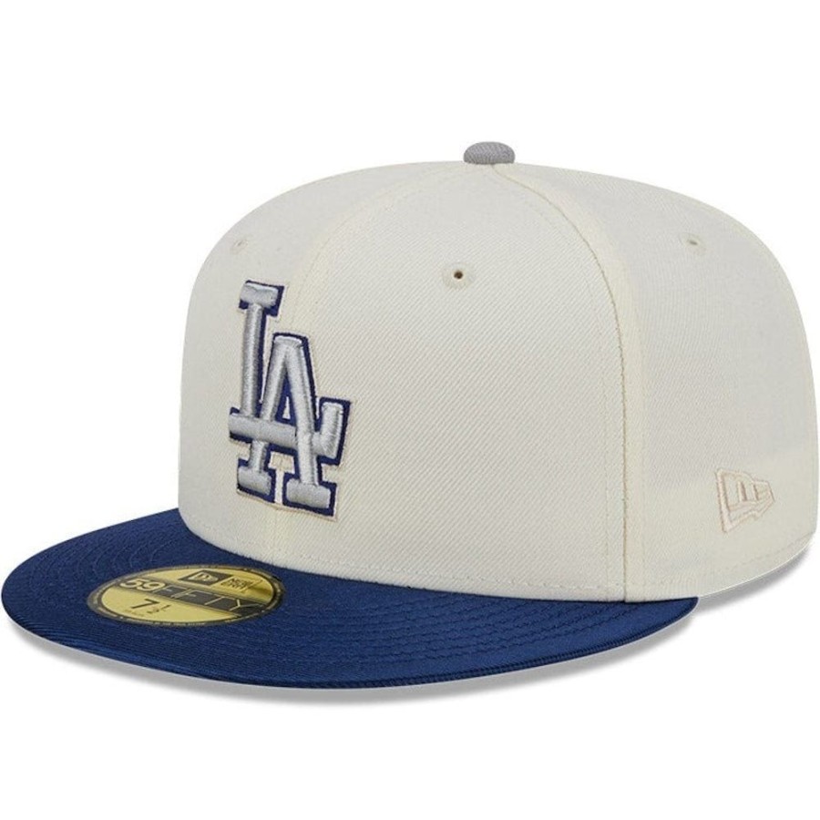 Men New Era Mlb Hats | New Era 59Fifty Team Shimmer Fitted Cap Los Angeles Dodgers - White / Royal