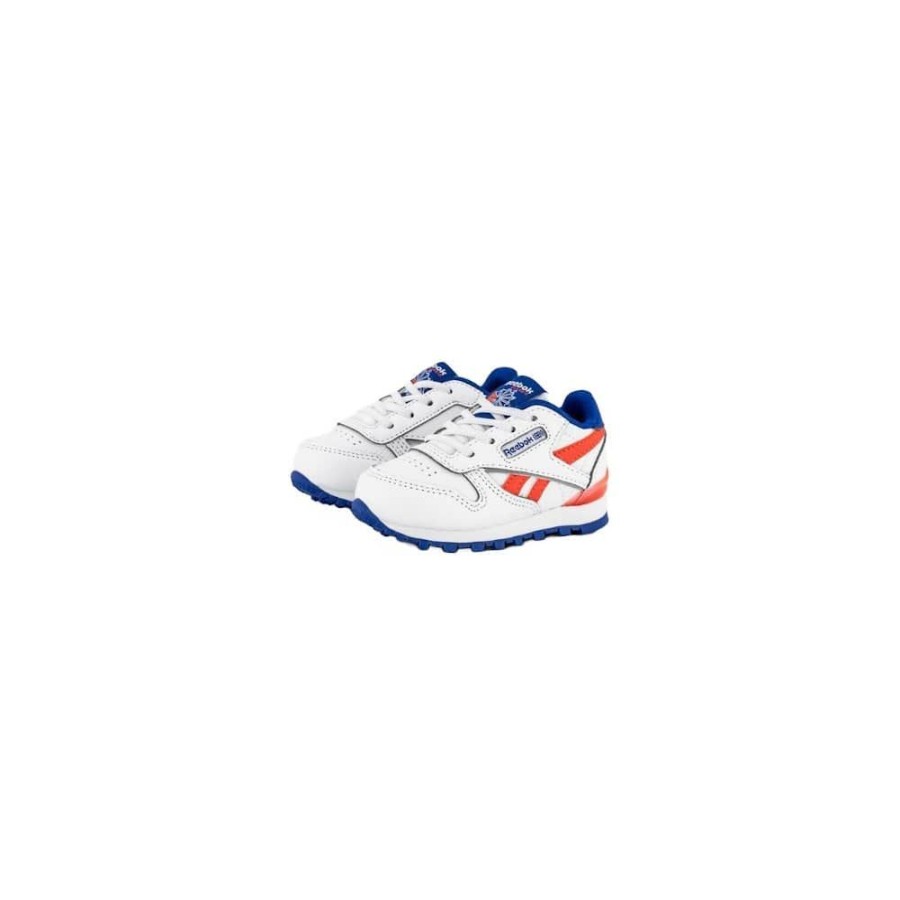 Kids Reebok Kids | Reebok Infants Classic Leather Step N Flash - White / Cobalt / Cherry