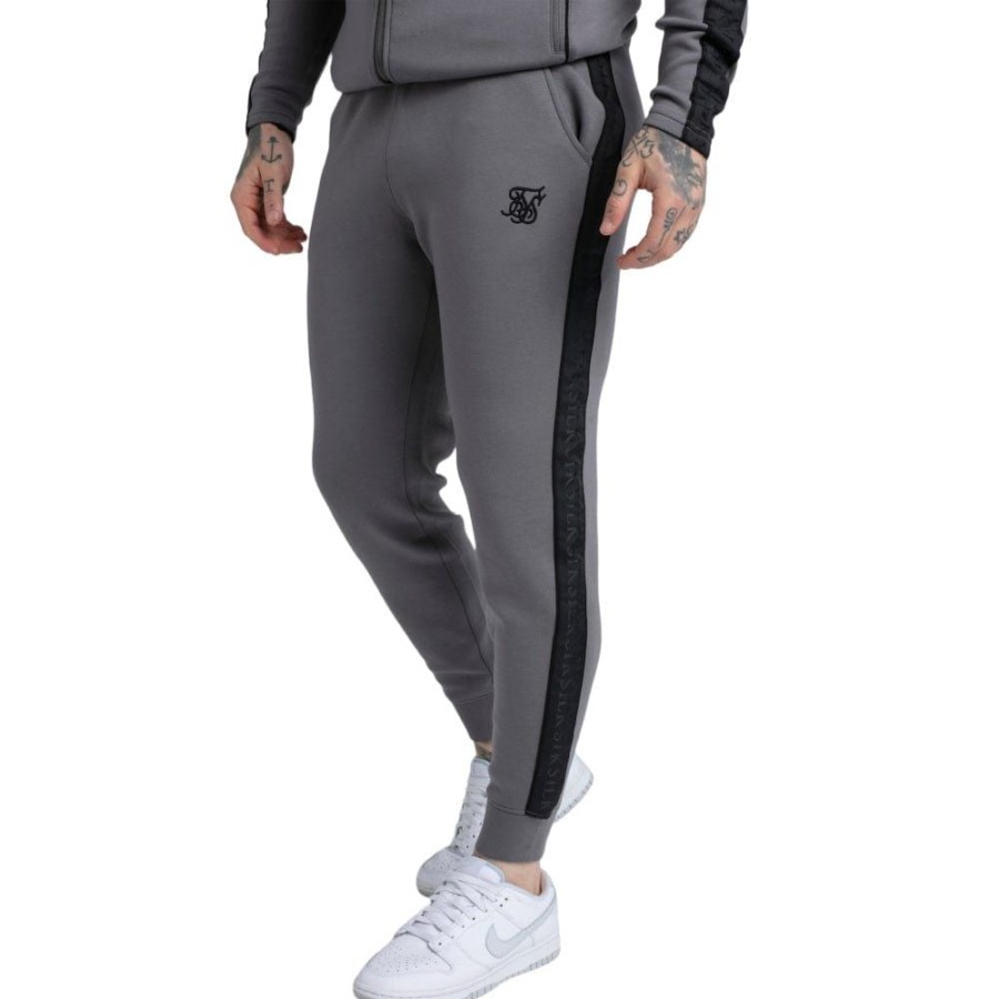 Men SikSilk Pants & Jeans | Siksilk Taped Jogger - Grey