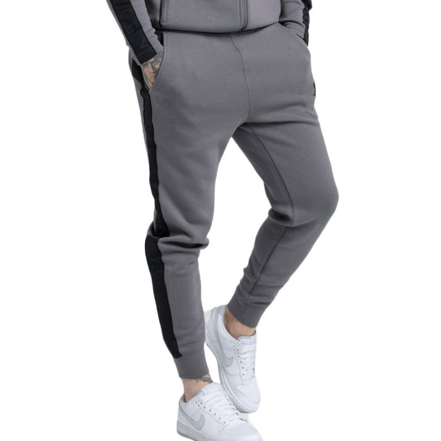 Men SikSilk Pants & Jeans | Siksilk Taped Jogger - Grey