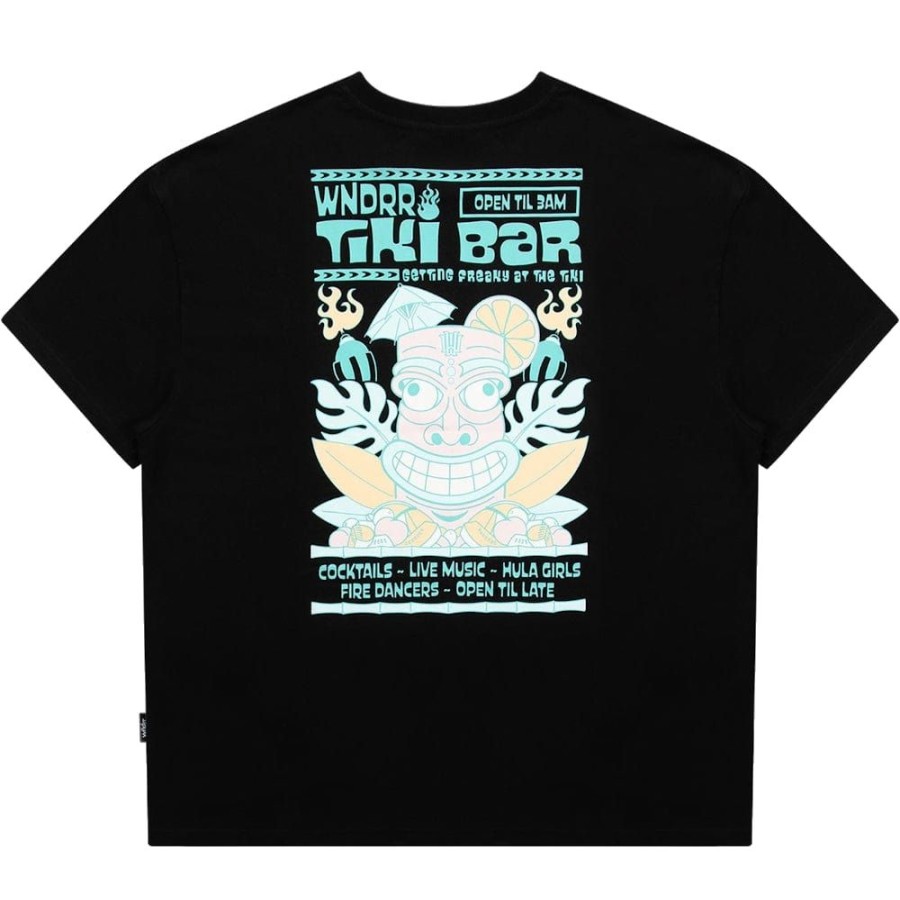 Men WNDRR Tees | Wndrr Tiki Bar Box Fit Tee - Black