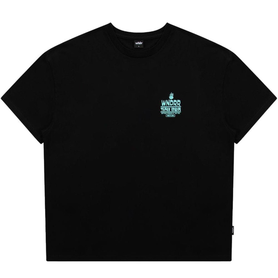 Men WNDRR Tees | Wndrr Tiki Bar Box Fit Tee - Black