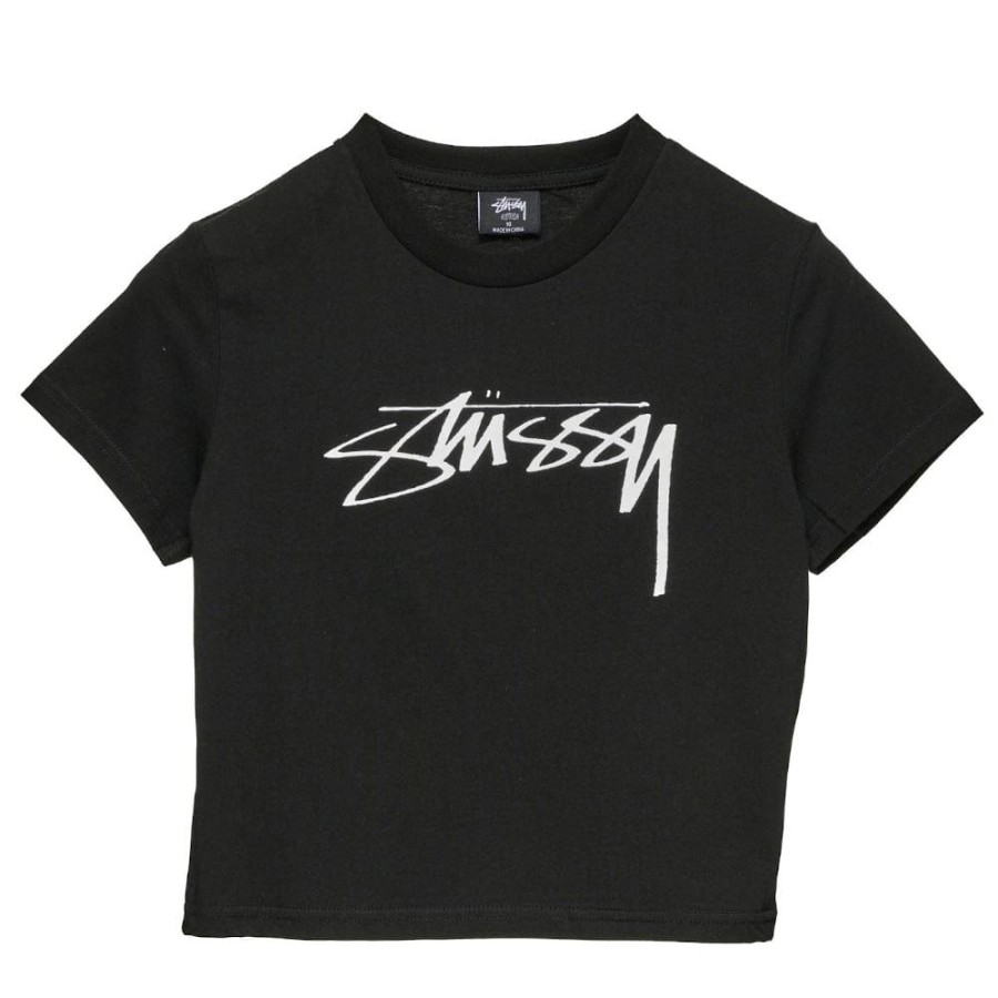 Women Stussy Tops | Stussy Womens Stock Slim Tee - Black