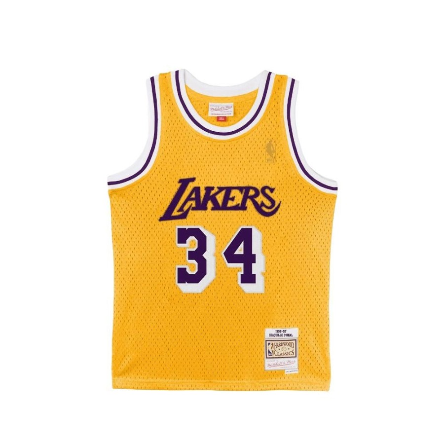 Men Mitchell u0026 Ness Nba Clothing | Mitchell & Ness Youth Swingman Jersey Los Angeles Lakers Shaquille O'Neal Home 96/97 - Yellow