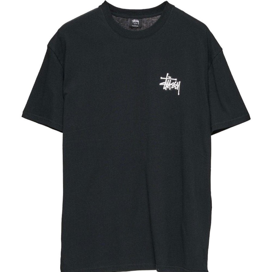 Men Stussy Plus Size | Stussy Solid Offset Graffiti Tee - Black