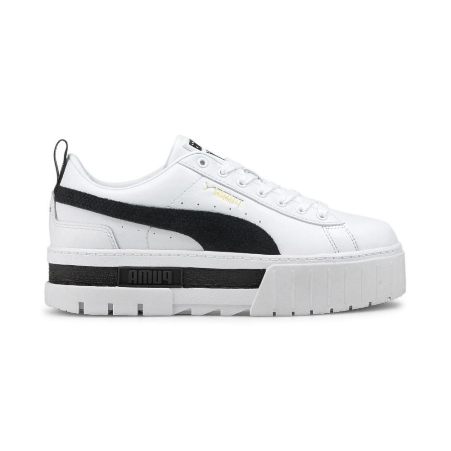 Women Puma Puma | Puma Womens Mayze Leather - White / Black