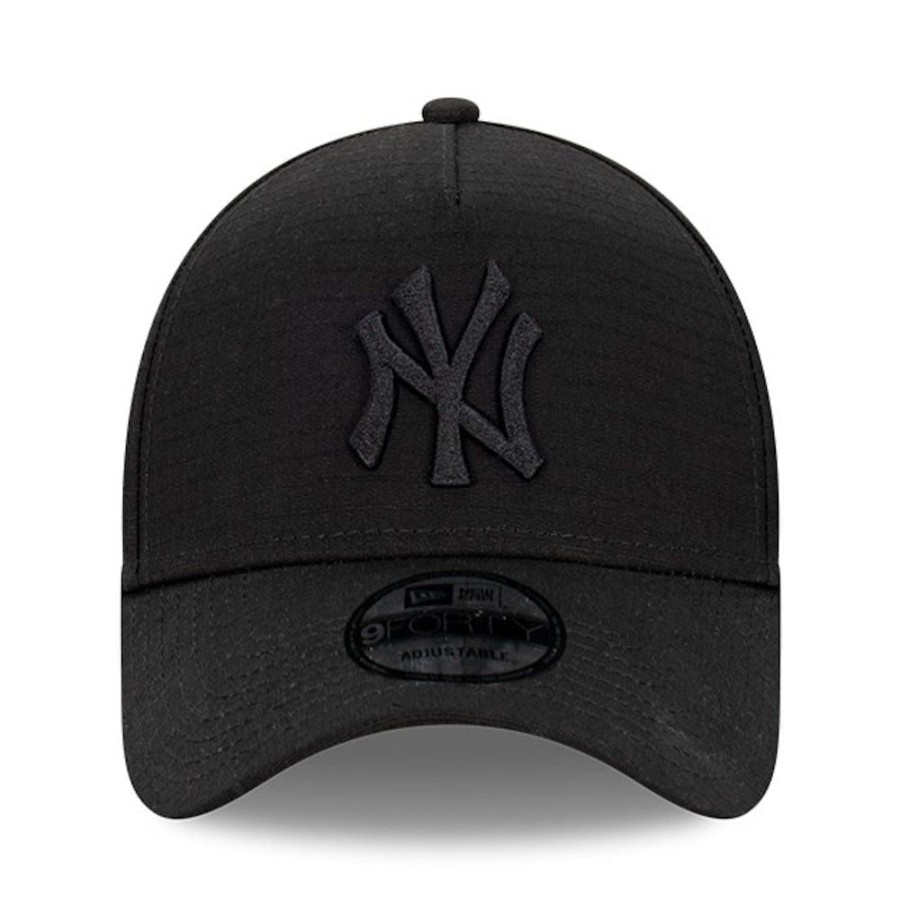 Men New Era Mlb Hats | New Era 9Forty Ripstop A-Frame Strapback New York Yankees - Black / Black