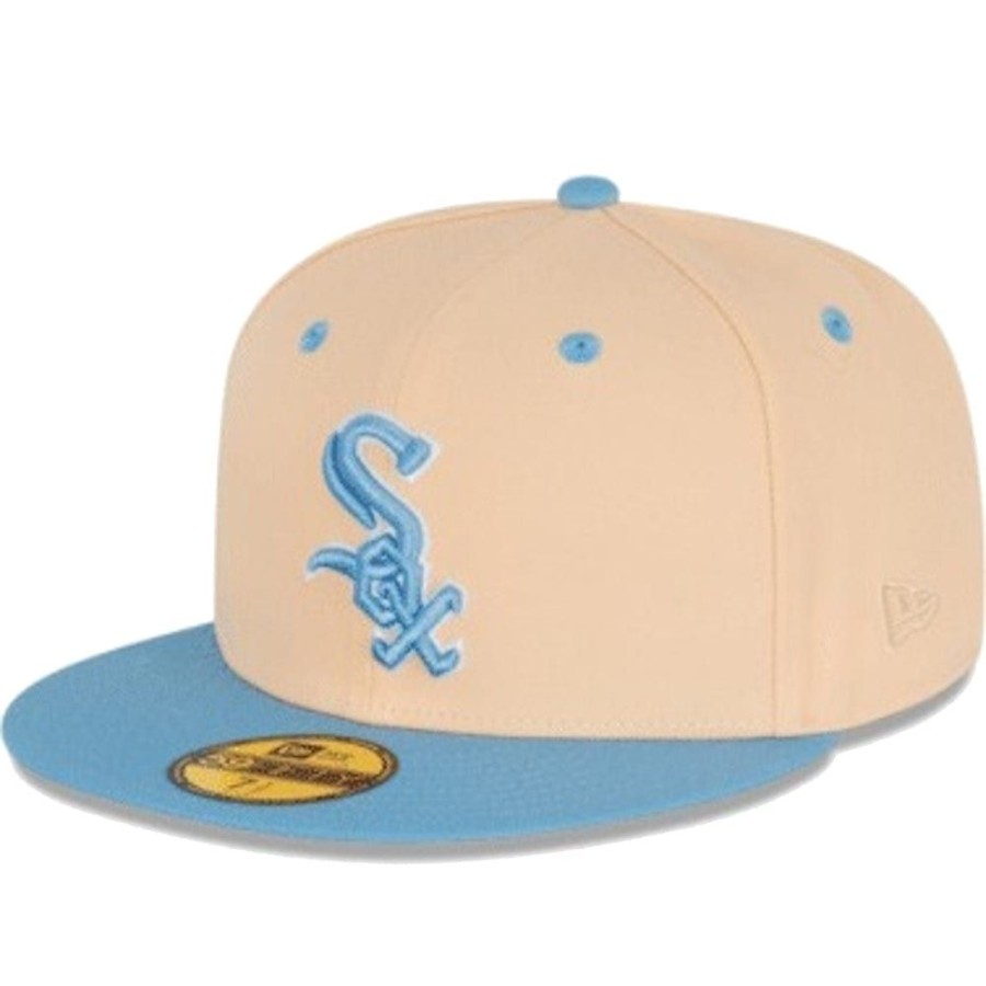 Men New Era Mlb Hats | New Era 59Fifty Ice Latte Fitted Cap Chicago White Sox - Mango Mocha / Sky Blue