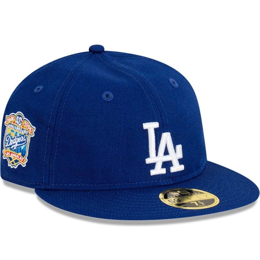 Men New Era Mlb Hats | New Era 59Fifty Retro Crown Anniversary Fitted Cap Los Angeles Dodgers - Dark Royal