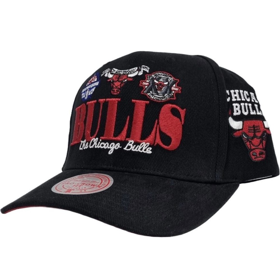 Men Mitchell u0026 Ness Nba Hats | Mitchell & Ness Reframe Pro Crown Snapback Chicago Bulls - Black / Red