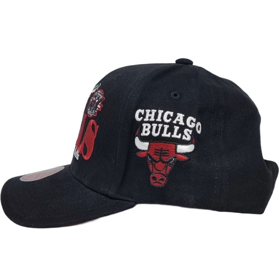 Men Mitchell u0026 Ness Nba Hats | Mitchell & Ness Reframe Pro Crown Snapback Chicago Bulls - Black / Red