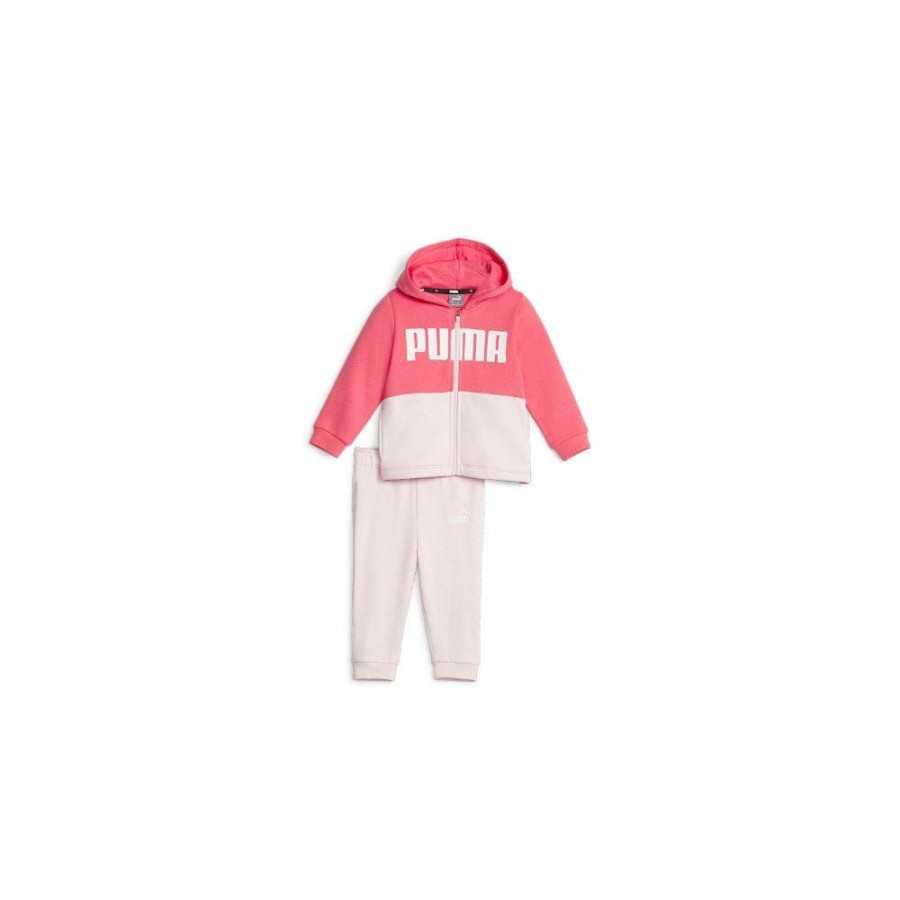 Kids Puma Infants | Puma Infants Minicats Colourblock Jogger Set - Frosty Pink