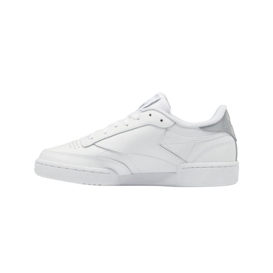 Women Reebok Reebok | Reebok Womens Club C 85 - Cloud White / Pure Grey / Silver Metallic