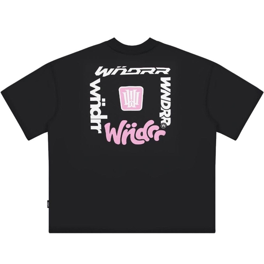 Men WNDRR Tees | Wndrr All Out Heavy Weight Tee - Faded Black