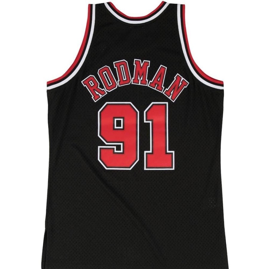 Men Mitchell u0026 Ness Jerseys | Mitchell & Ness Swingman Jersey Chicago Bulls Dennis Rodman Alt 97/98 - Black