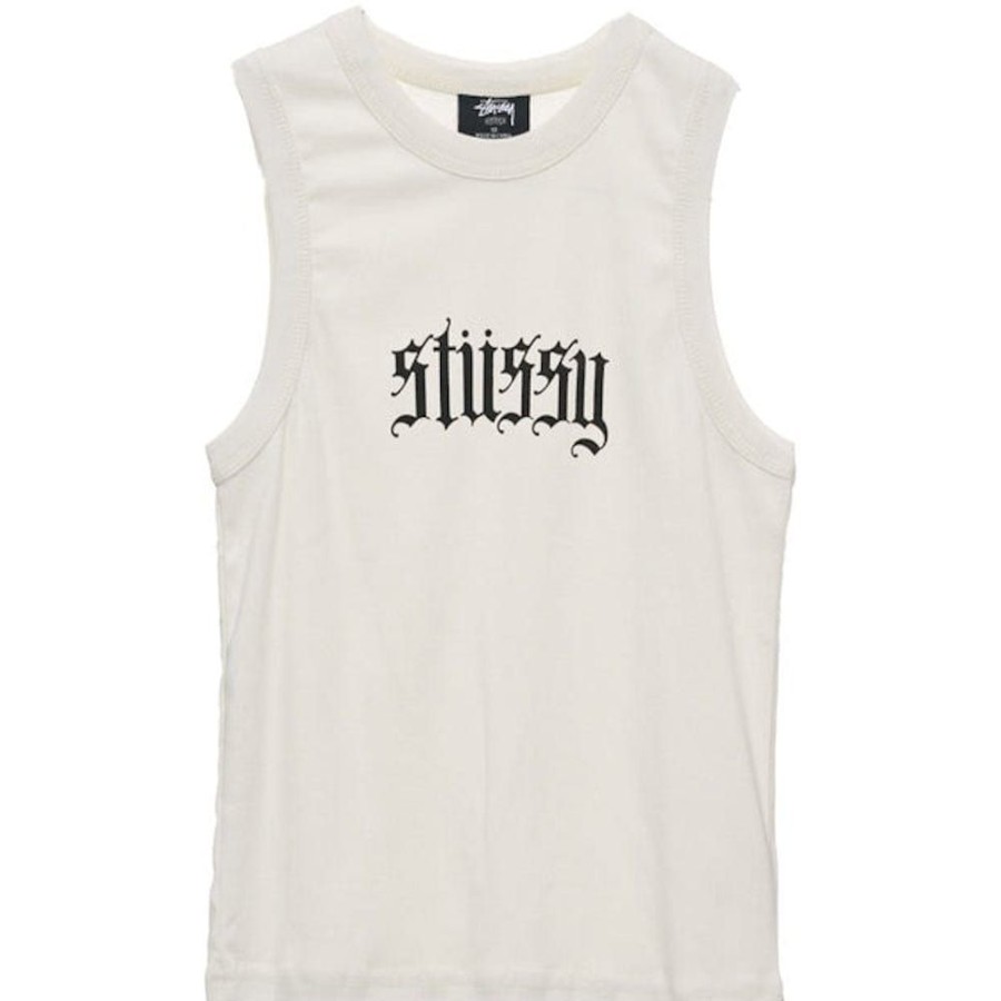 Women Stussy Tops | Stussy Womens Rib Tank - Washed White