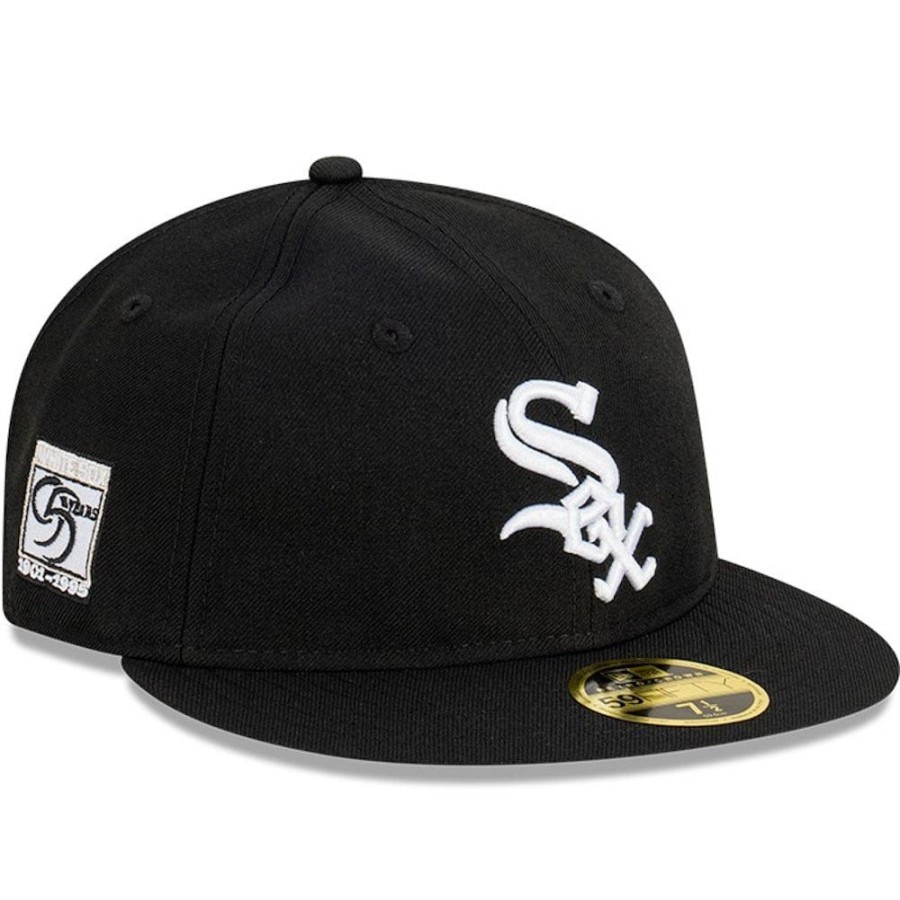 Men New Era Fitted | New Era 59Fifty Retro Crown Anniversary Fitted Cap Chicago White Sox - Black