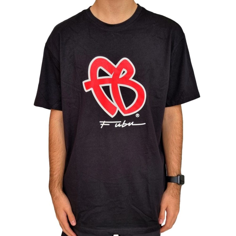 Men FUBU Tees | Fubu Classic Logo Tee - Black / Red