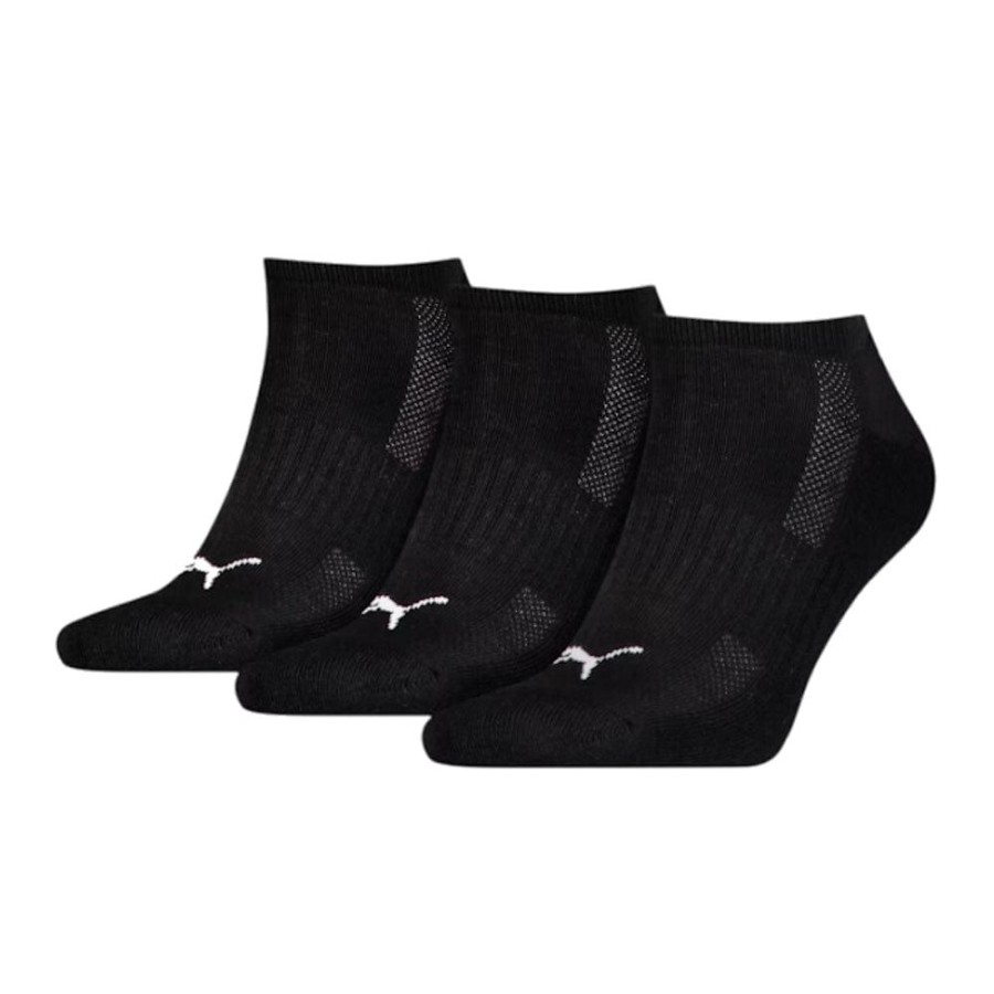 Men Puma Socks | Puma Cushioned Sneaker Socks 3 Pack - Black