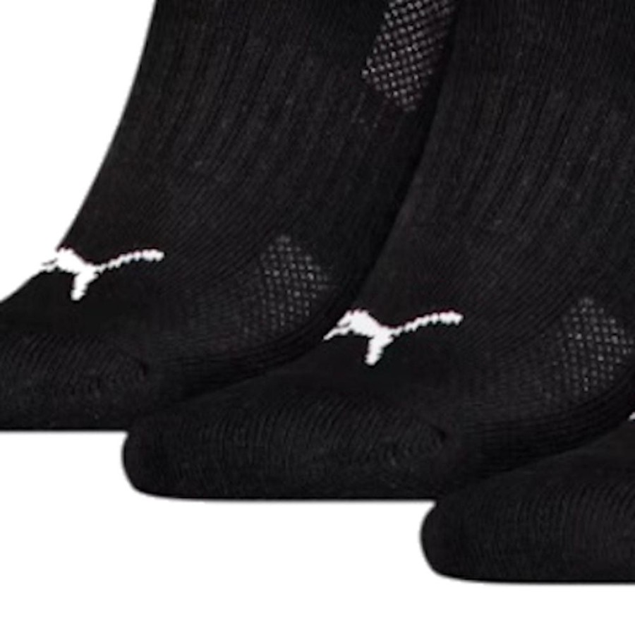 Men Puma Socks | Puma Cushioned Sneaker Socks 3 Pack - Black