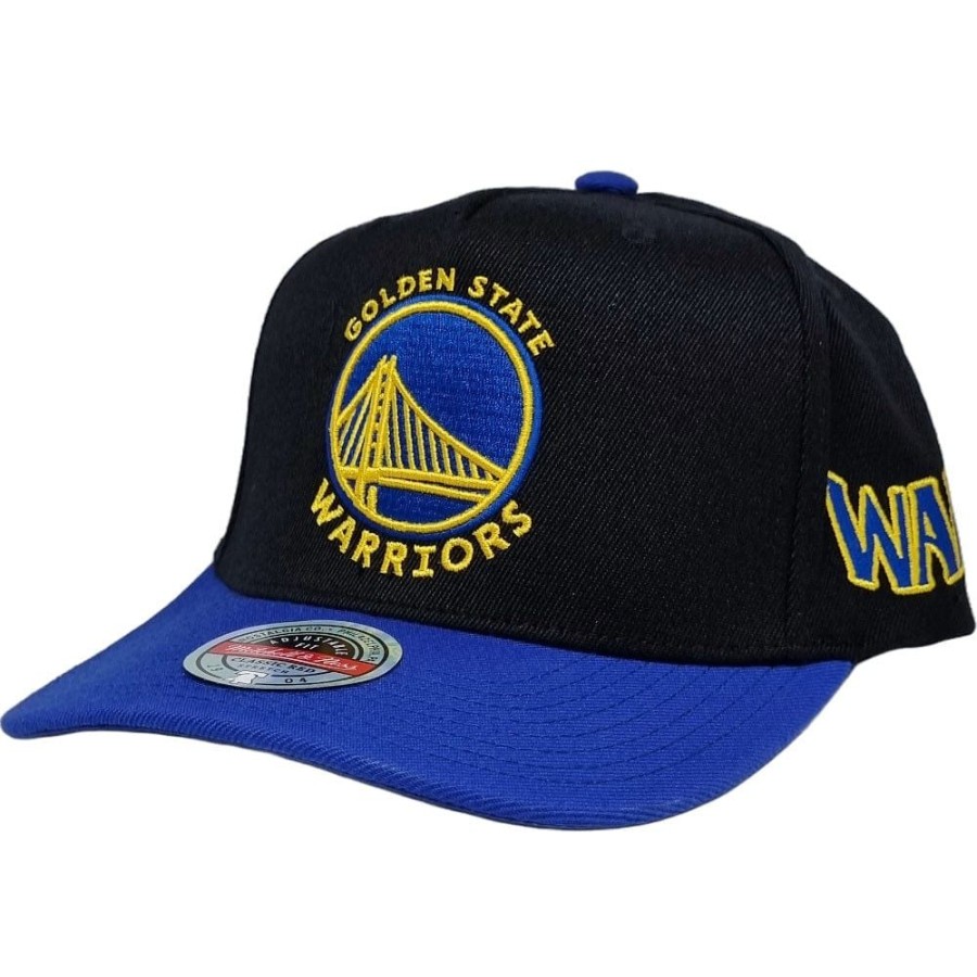 Men Mitchell u0026 Ness Nba Hats | Mitchell & Ness Swerve Classic Red Snapback Golden State Warriors - Black / Blue