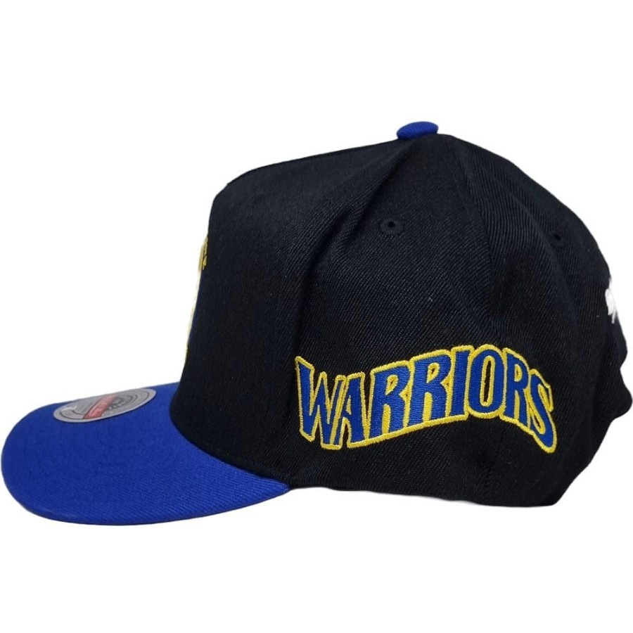 Men Mitchell u0026 Ness Nba Hats | Mitchell & Ness Swerve Classic Red Snapback Golden State Warriors - Black / Blue