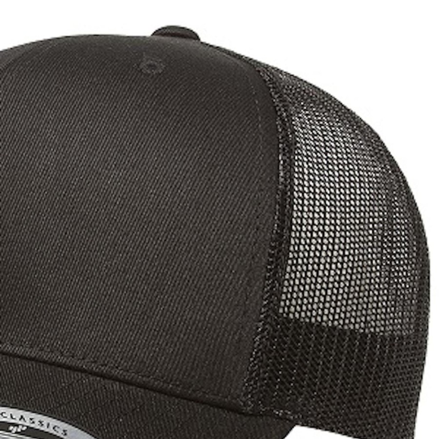 Kids Flexfit Headwear | Flexfit Youth Classic Retro Wade Trucker Snapback - Black