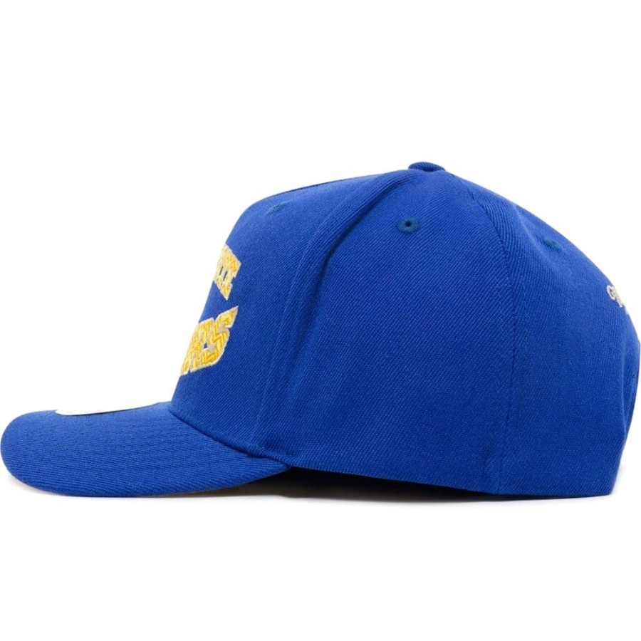 Men Mitchell u0026 Ness Nba Hats | Mitchell & Ness Lay Up Classic Redline Stretch Snapback Golden State Warriors - Royal / Yellow