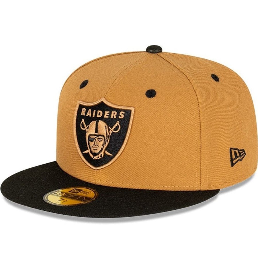 Men New Era Nfl Hats | New Era 59Fifty Fitted Cap Las Vegas Raiders - Wheat / Black