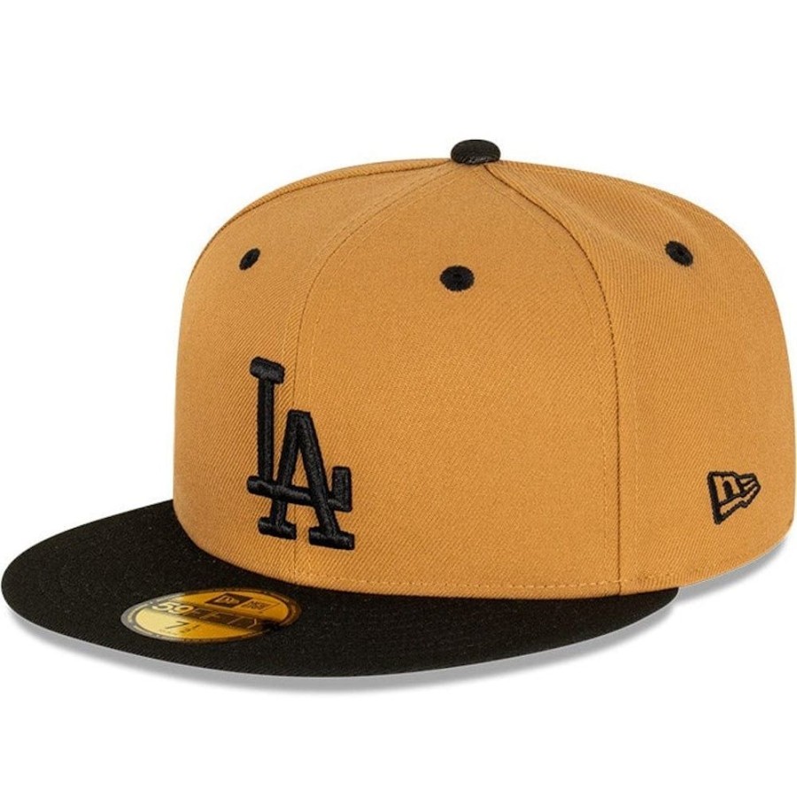 Men New Era Fitted | New Era 59Fifty Fitted Cap Los Angeles Dodgers - Wheat / Black