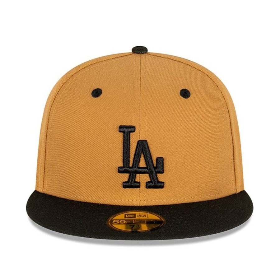 Men New Era Fitted | New Era 59Fifty Fitted Cap Los Angeles Dodgers - Wheat / Black