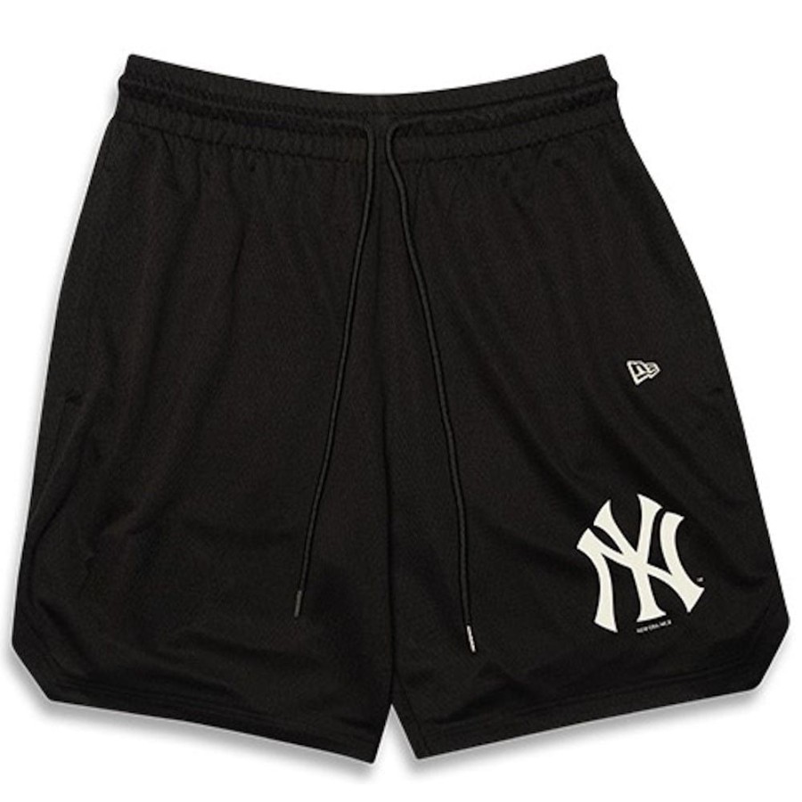 Men New Era Mlb Clothing | New Era Champs Mesh Shorts New York Yankees - Black / Off White